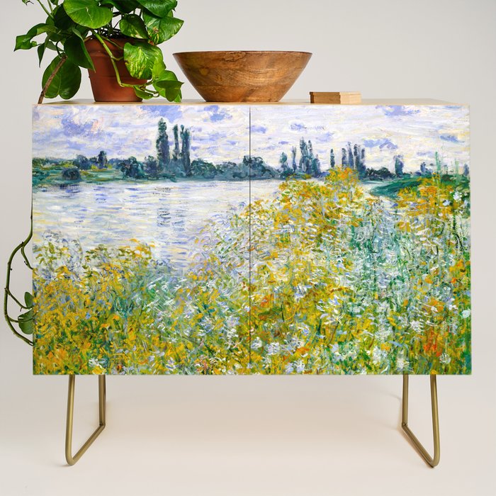 IÌle aux Fleurs near VeÌtheuil (1880) by Claude Monet Credenza Gallery Image 1