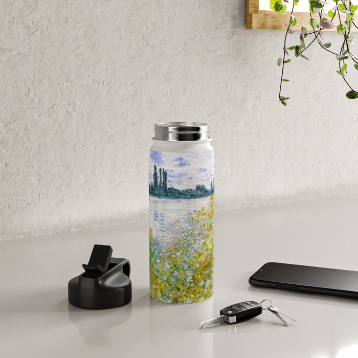 IÌle aux Fleurs near VeÌtheuil (1880) by Claude Monet Water Bottle Gallery Image 4