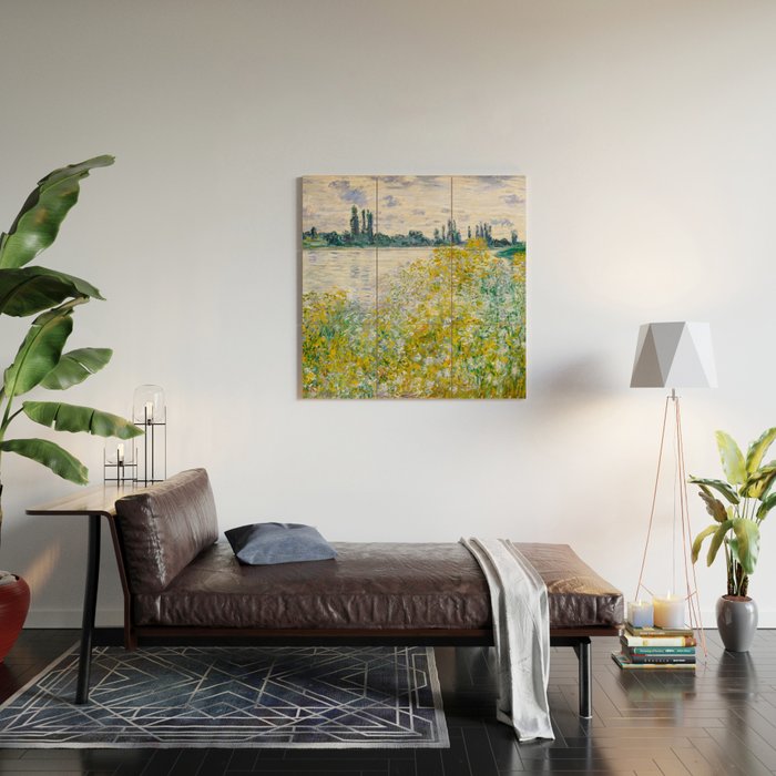 IÌle aux Fleurs near VeÌtheuil (1880) by Claude Monet Wood Wall Art Gallery Image 2