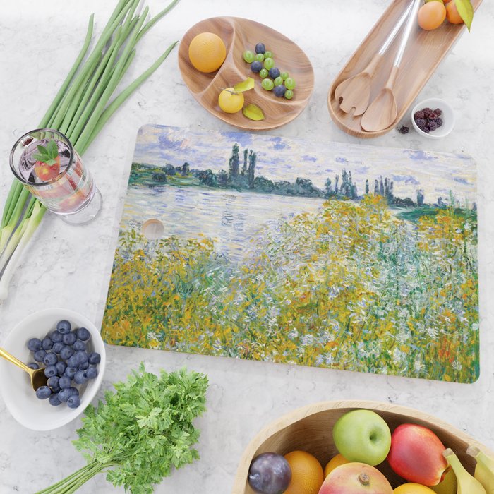 IÌle aux Fleurs near VeÌtheuil (1880) by Claude Monet Cutting Board Gallery Image 2