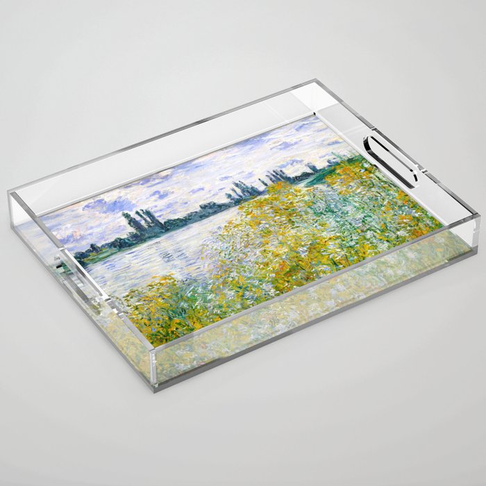 IÌle aux Fleurs near VeÌtheuil (1880) by Claude Monet Acrylic Tray Gallery Image 1