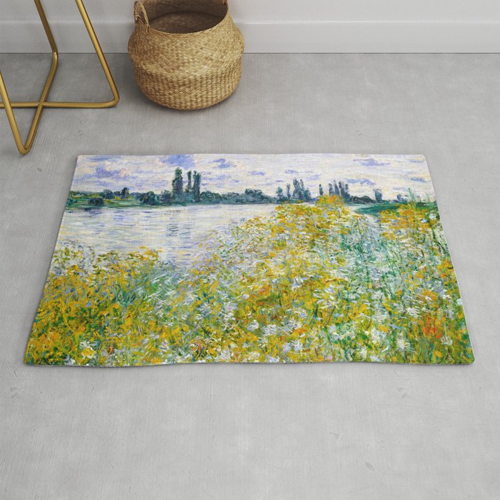 IÌle aux Fleurs near VeÌtheuil (1880) by Claude Monet Rug Gallery Image 1