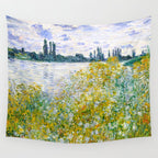 IÌle aux Fleurs near VeÌtheuil (1880) by Claude Monet Wall Tapestry Gallery Image 4