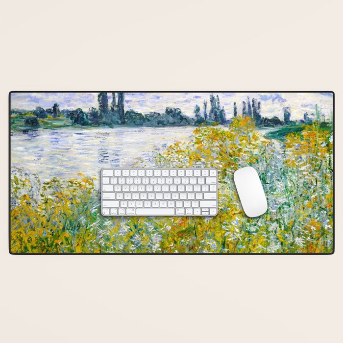 IÌle aux Fleurs near VeÌtheuil (1880) by Claude Monet Desk Mat Gallery Image 1