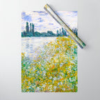 IÌle aux Fleurs near VeÌtheuil (1880) by Claude Monet Wrapping Paper Gallery Image 1