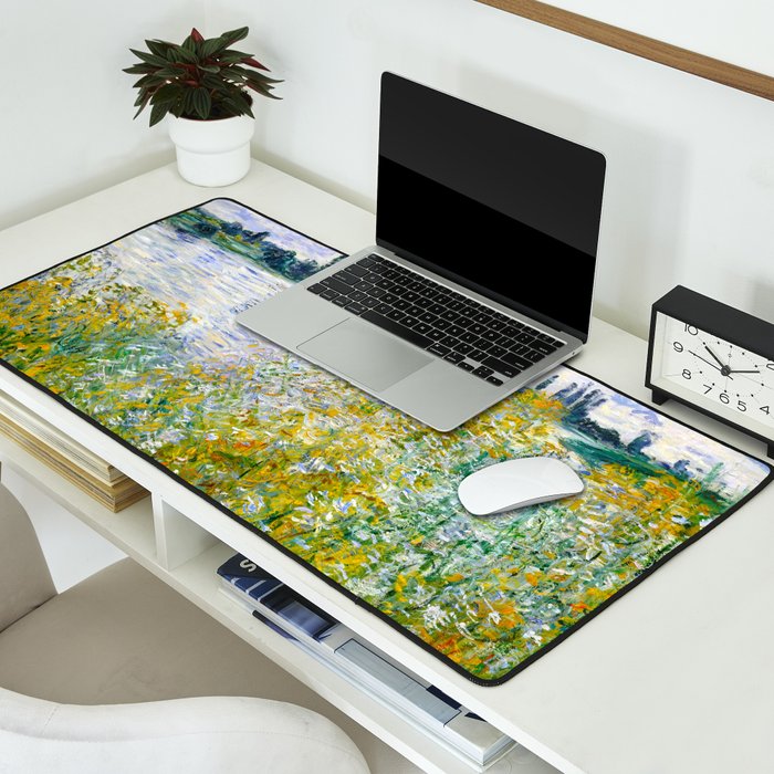 IÌle aux Fleurs near VeÌtheuil (1880) by Claude Monet Desk Mat Gallery Image 2
