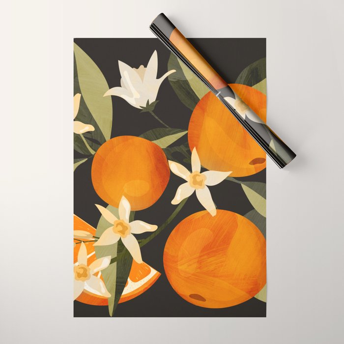 Oranges Botanical Art 1 Wrapping Paper Gallery Image 1
