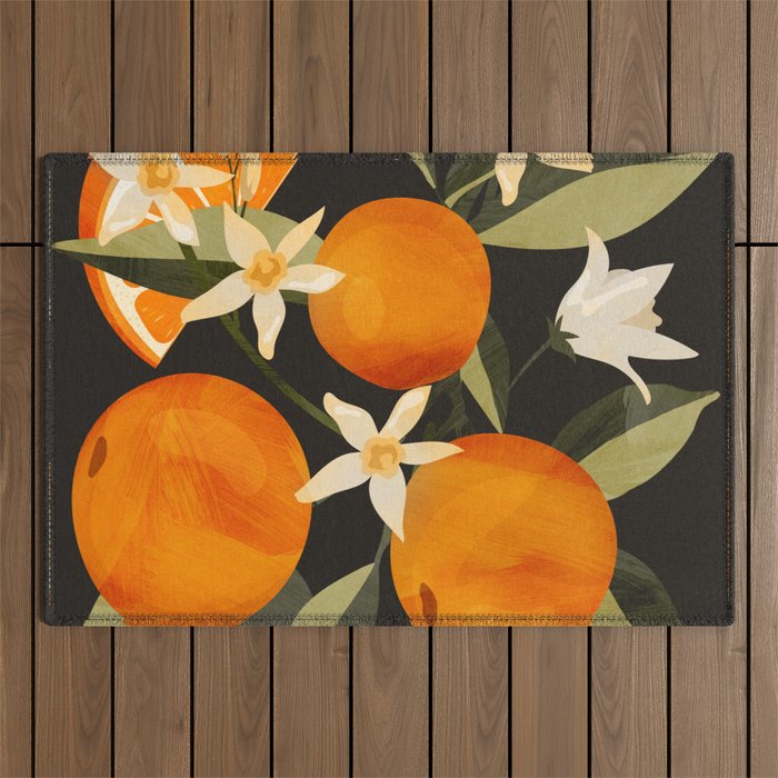 Oranges Botanical Art 1 Outdoor Rug Gallery Image 1