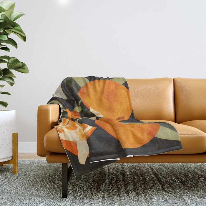 Oranges Botanical Art 1 Throw Blanket Gallery Image 1