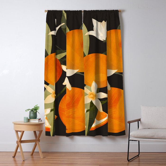 Oranges Botanical Art 1 Window Curtain Gallery Image 5
