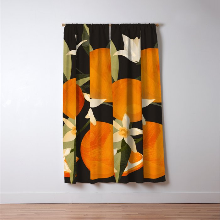 Oranges Botanical Art 1 Window Curtain Gallery Image 3