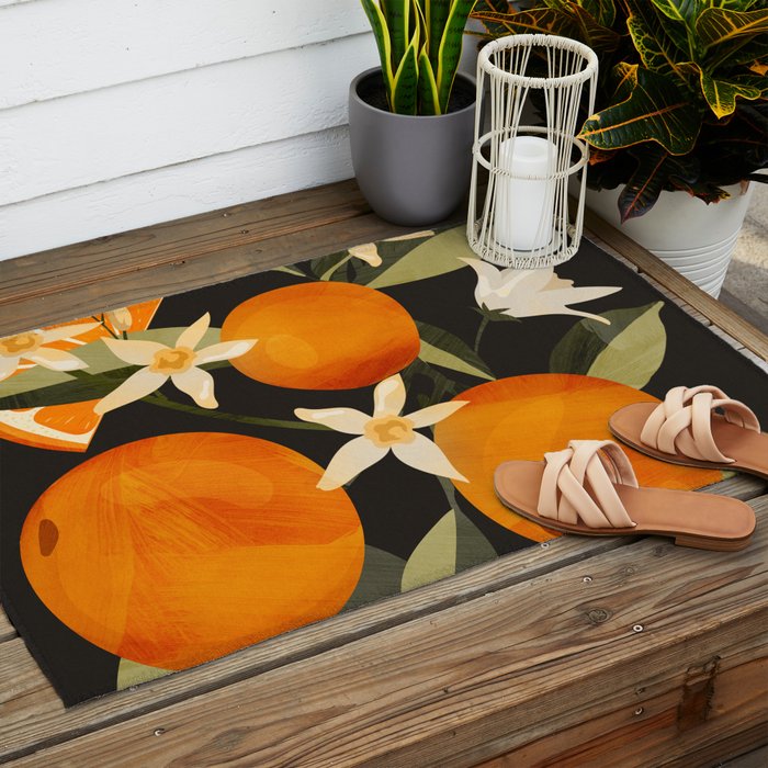 Oranges Botanical Art 1 Outdoor Rug Gallery Image 2