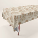 Marigold - faded terracotta and olive Tablecloth Gallery Image 1