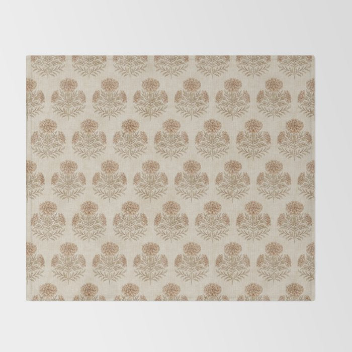 Marigold - faded terracotta and olive Throw Blanket Gallery Image 2