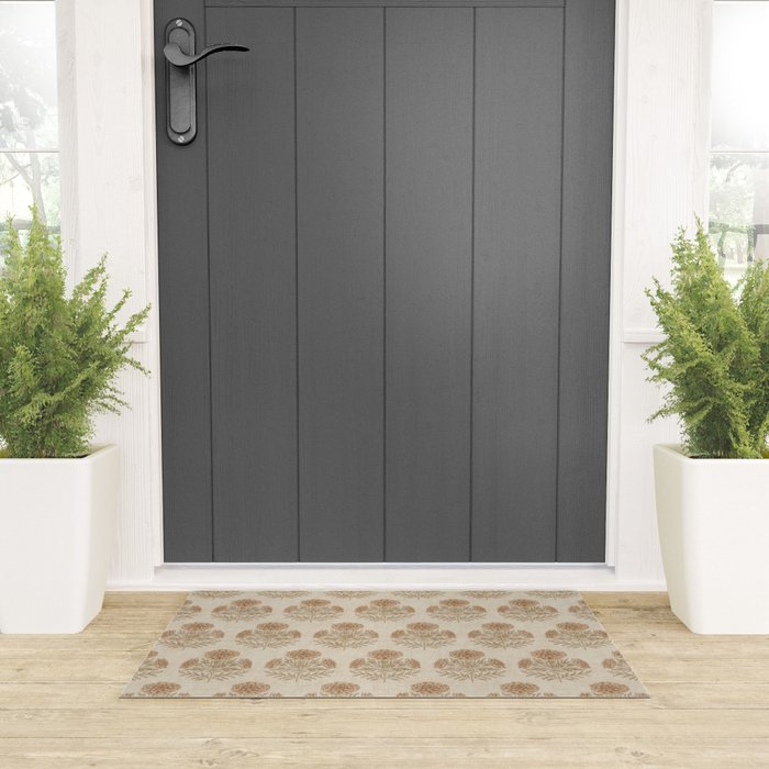 Marigold - faded terracotta and olive Welcome Mat Gallery Image 3