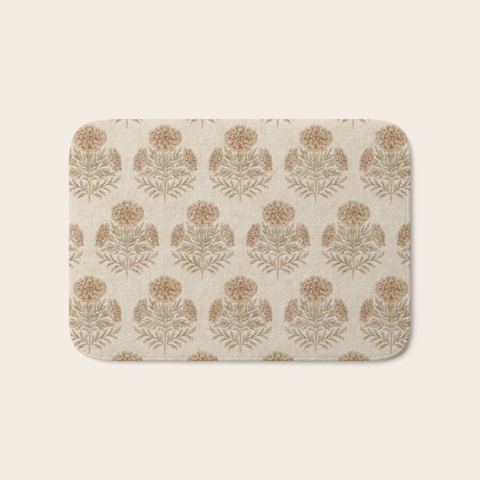 Marigold - faded terracotta and olive Bath Mat Gallery Image 1