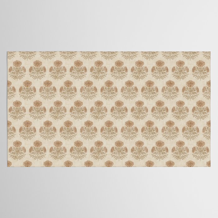Marigold - faded terracotta and olive Tablecloth Gallery Image 2