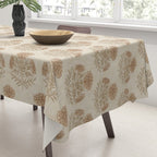 Marigold - faded terracotta and olive Tablecloth Gallery Image 3