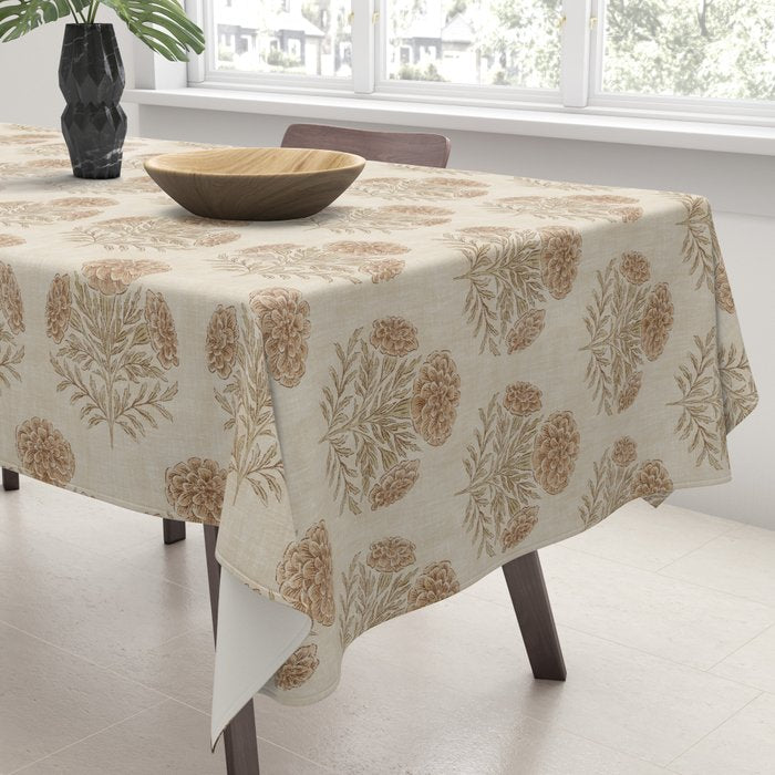 Marigold - faded terracotta and olive Tablecloth Gallery Image 3