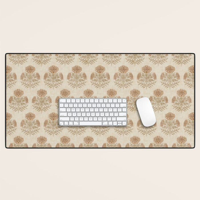 Marigold - faded terracotta and olive Desk Mat Gallery Image 1