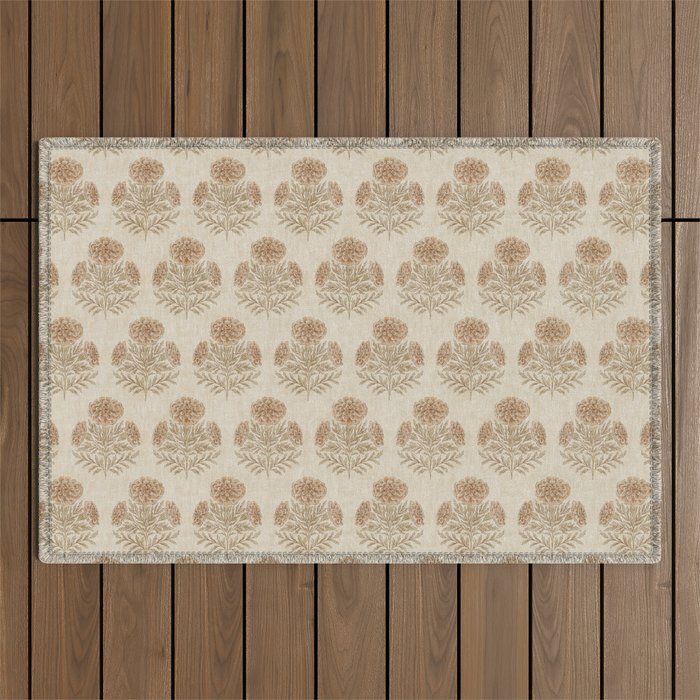 Marigold - faded terracotta and olive Outdoor Rug Gallery Image 1