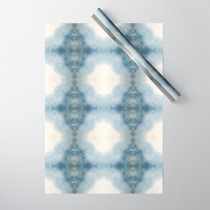 Shades of Light Blue Shibori Wrapping Paper Gallery Image 1