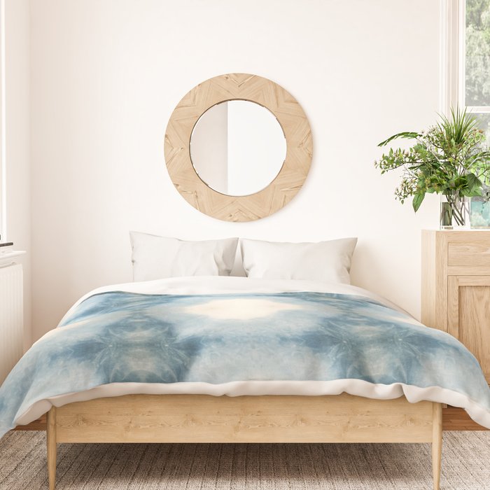 Shades of Light Blue Shibori Duvet Cover Gallery Image 3