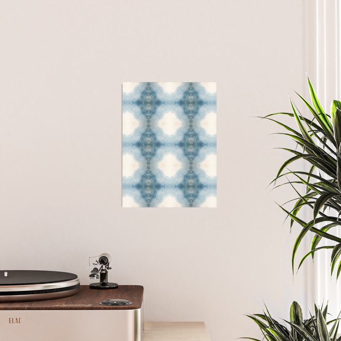 Shades of Light Blue Shibori Poster Gallery Image 2