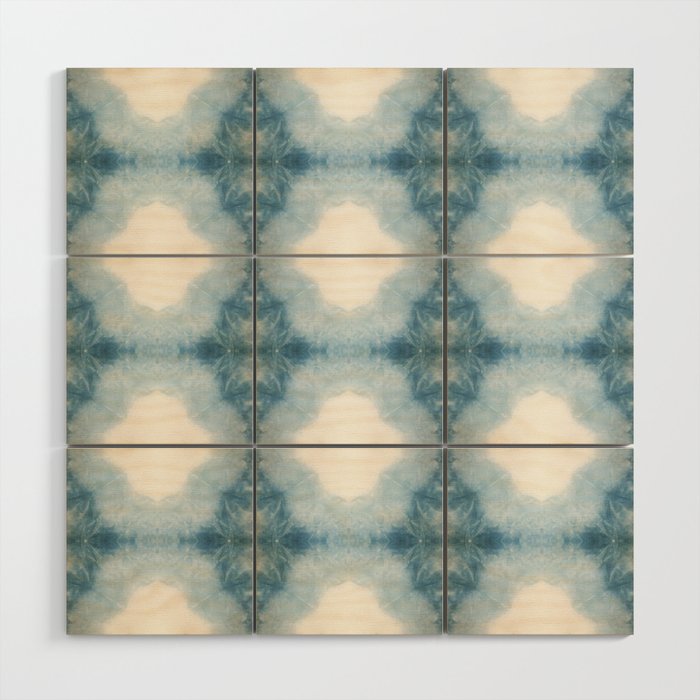 Shades of Light Blue Shibori Wood Wall Art Gallery Image 1