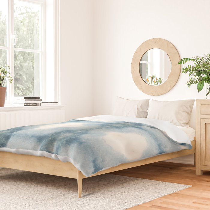 Shades of Light Blue Shibori Duvet Cover Gallery Image 2