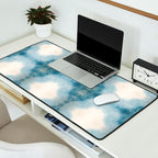 Shades of Light Blue Shibori Desk Mat Gallery Image 2
