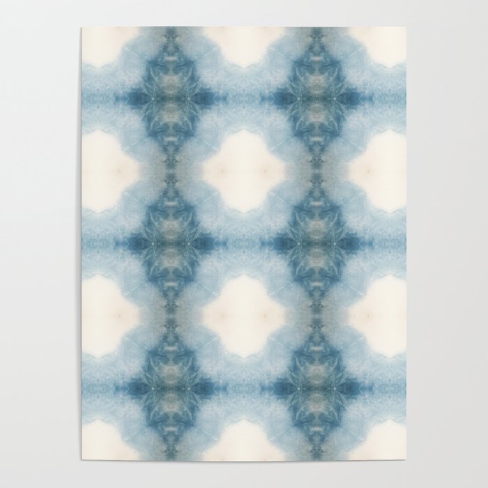 Shades of Light Blue Shibori Poster Gallery Image 4