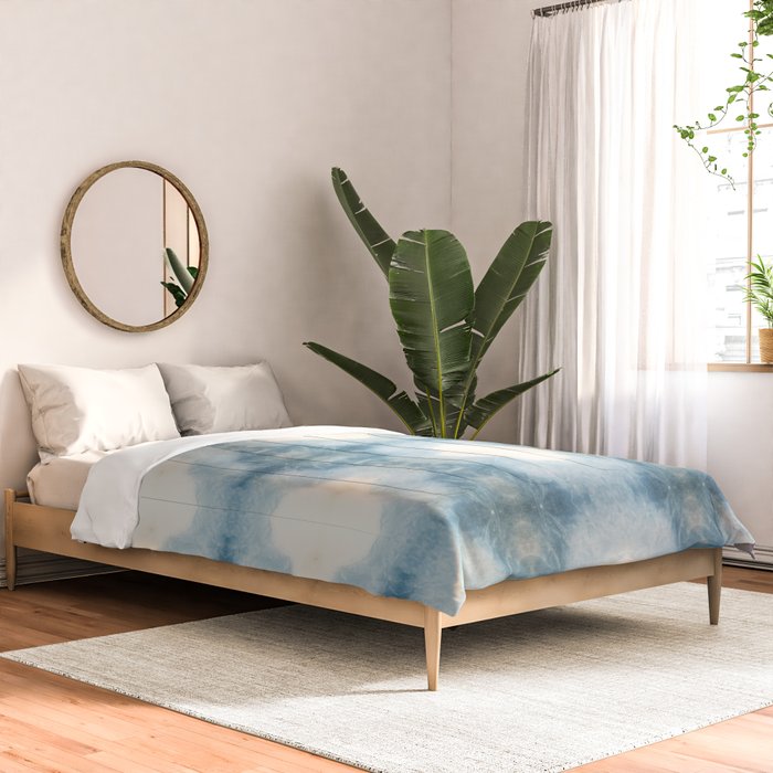 Shades of Light Blue Shibori Comforter Gallery Image 2