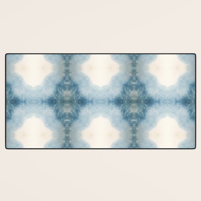 Shades of Light Blue Shibori Desk Mat Gallery Image 3