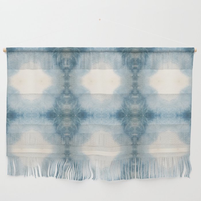 Shades of Light Blue Shibori Wall Hanging Gallery Image 1