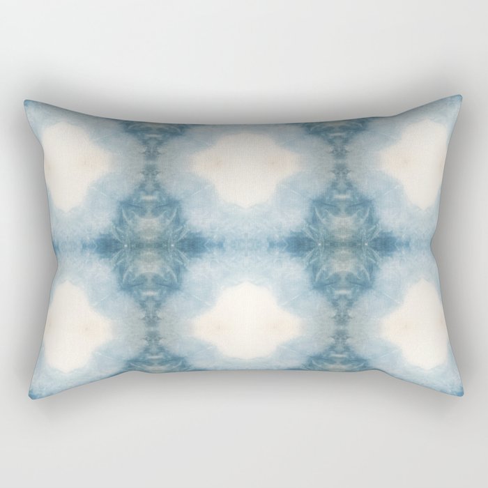 Shades of Light Blue Shibori Rectangular Pillow Gallery Image 2