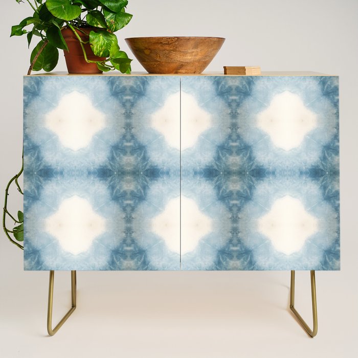 Shades of Light Blue Shibori Credenza Gallery Image 1