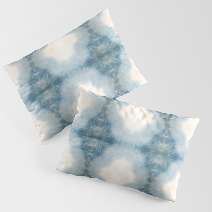 Shades of Light Blue Shibori Pillow Sham Gallery Image 3