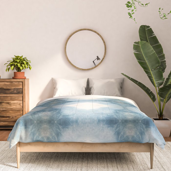 Shades of Light Blue Shibori Comforter Gallery Image 3