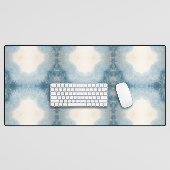 Shades of Light Blue Shibori Desk Mat Gallery Image 1