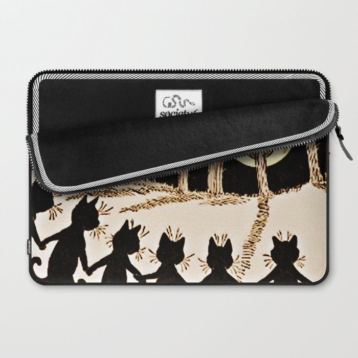 Louis Wain Black Cats & A Full Moon Laptop Sleeve Gallery Image 2