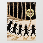 Louis Wain Black Cats & A Full Moon Poster Gallery Image 4