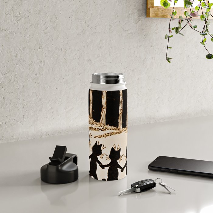 Louis Wain Black Cats & A Full Moon Water Bottle Gallery Image 4