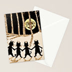 Louis Wain Black Cats & A Full Moon Stationery Card Gallery Image 2