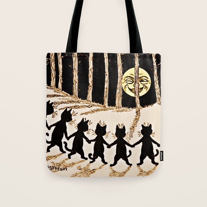 Louis Wain Black Cats & A Full Moon Tote Bag Gallery Image 1