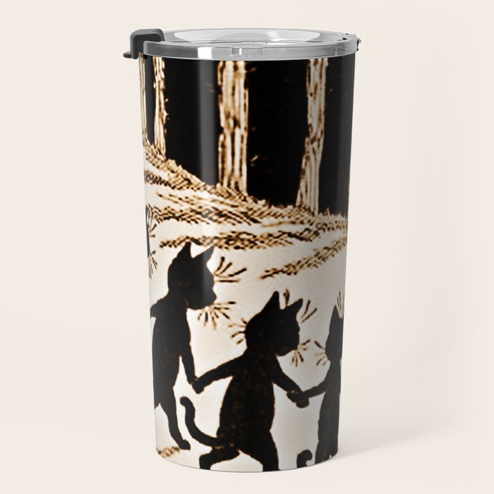 Louis Wain Black Cats & A Full Moon Travel Mug Gallery Image 3