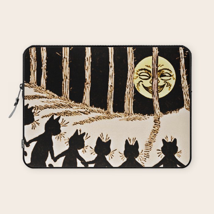 Louis Wain Black Cats & A Full Moon Laptop Sleeve Gallery Image 1