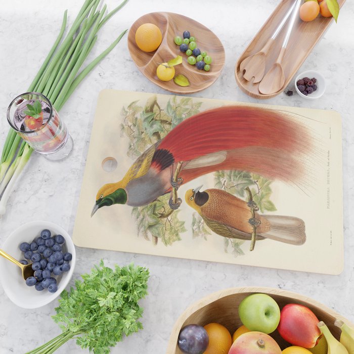 Birds-of-paradise (Paradisea Decora) by John Gould, 1875-1888 (benefitting the Nature Conservancy) Cutting Board Gallery Image 2