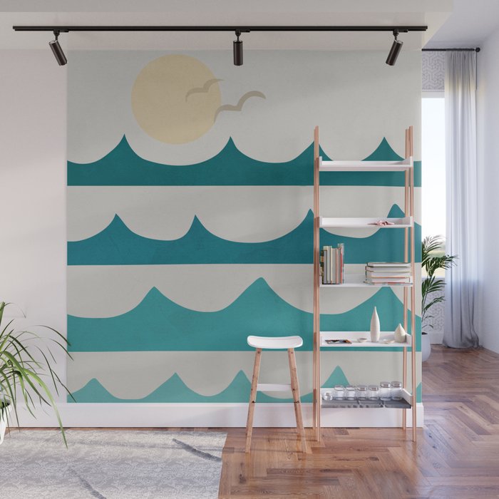 Abstract Waves Wall Mural Gallery Image 1