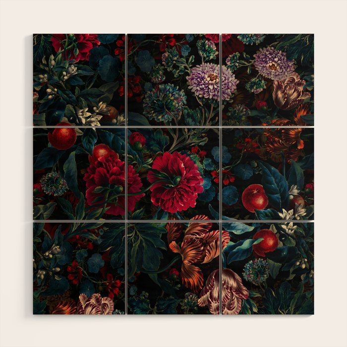 Botanical Night Garden II Wood Wall Art Gallery Image 1